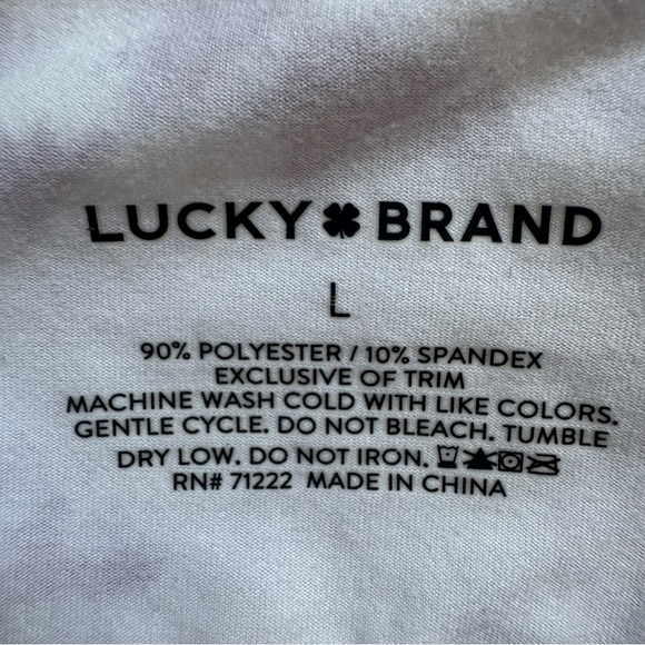 Lucky Brand Purple and Cream Sports Bra with Adjustable Straps Size Large - Picture 3 of 4